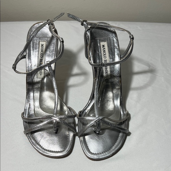 Manolo Blahnik Shoes - Manolo Blahnik Metallic Silver Heels